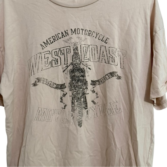 Garage West Coast Motorcycle Graphic Tee Beige Medium of Large - Picture 2 of 4